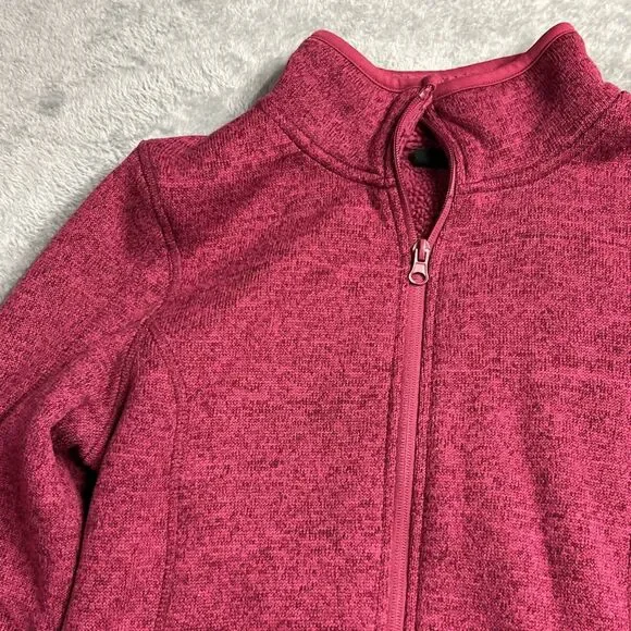 SwissTech Womens Shirt Top Full Zip Fleece Lined Sz. S 4-6 Dark Pink - Picture 2 of 14